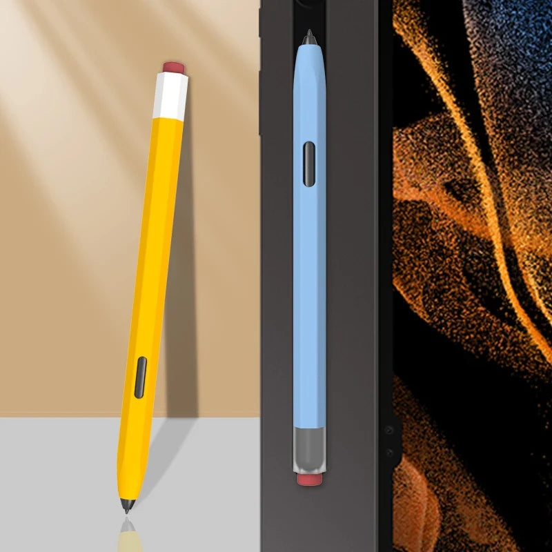 Silicone Pencil Case for Samsung Galaxy Tab - Touch Stylus Pen Cover in Solid Color for S6 Lite, S7 FE, S8 Ultra, and S9 Plus