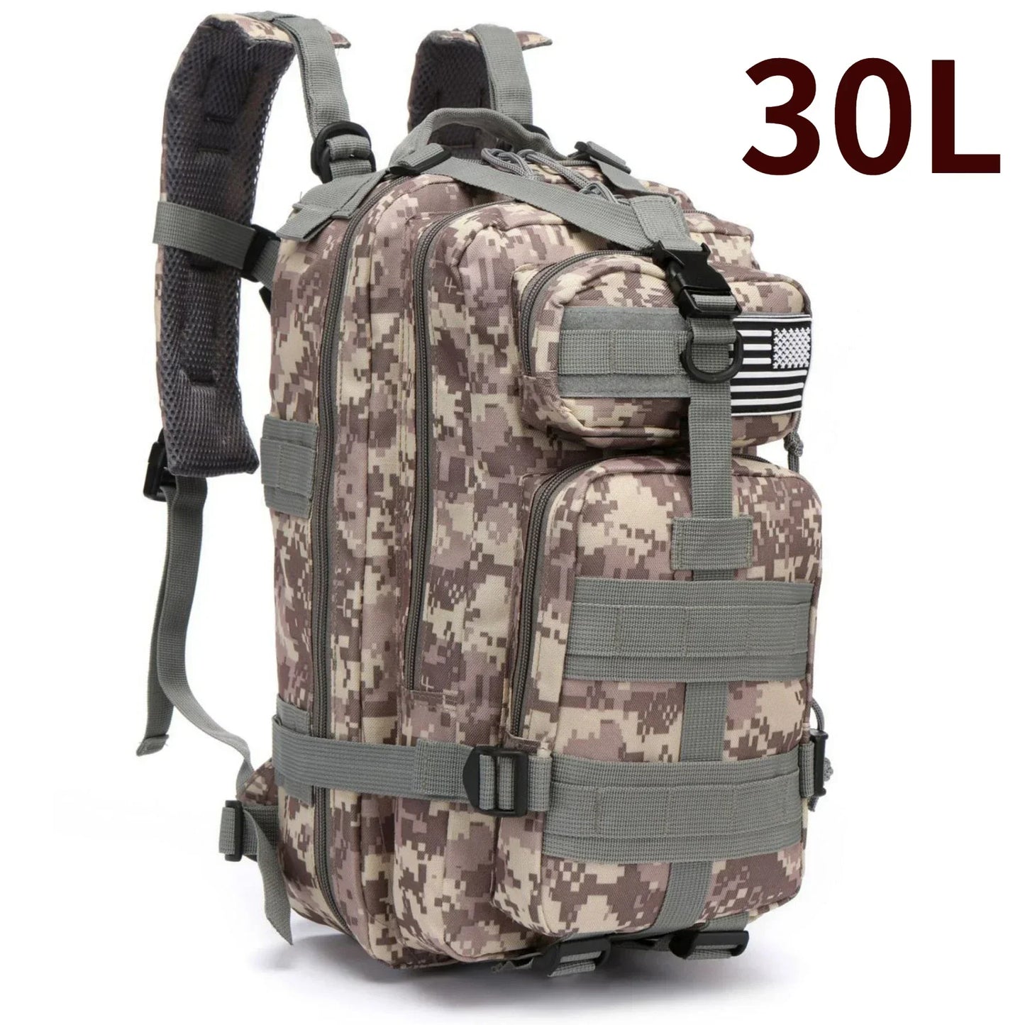 30L/50L Waterproof Nylon Backpack – 1000D Tactical Outdoor Bag for Camping, Hiking, Fishing & Hunting