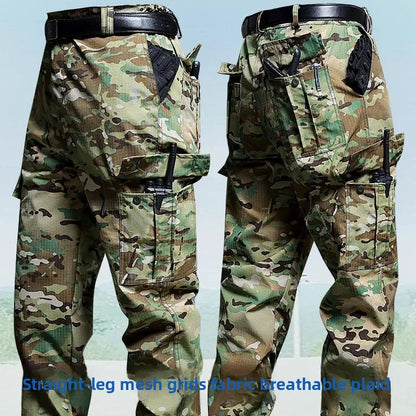 Water Resistant Tactical Work Pants - Multi Pocket Outdoor Military Style Casual Trousers for Men Spring Autumn