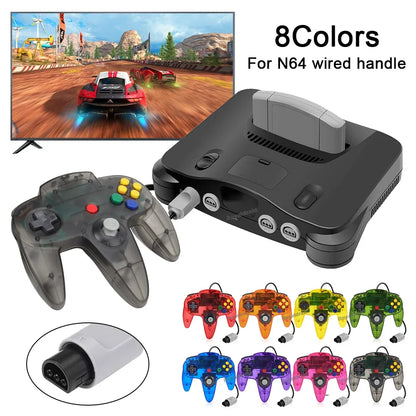 8 Color Classic Wired N64 Controller - Retro Gaming Joystick Remote Control Gamepad for N64 Console