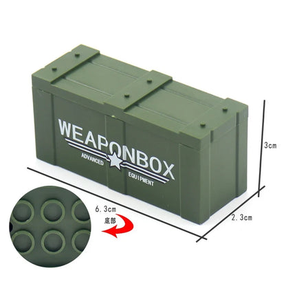Military Building Blocks Soldier Set - Tactical Weapons Figures with Gatling Gun, Rifle, Mortar & Accessories Toy Kit