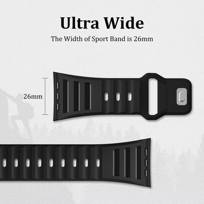 Sport Silicone Strap for Apple Watch - Compatible with Ultra 49mm, 45mm, 44mm, 42mm, Series 9, 8, 7, 6, SE, 5, 4, Wrist Band Bracelet