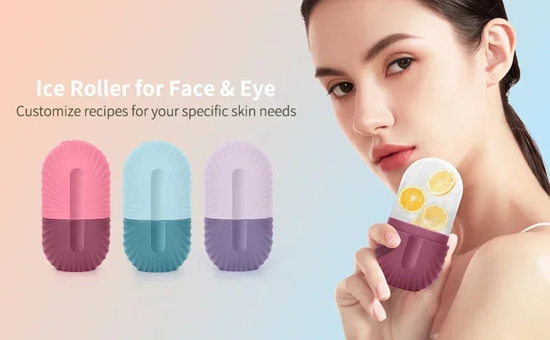 Ice Facial Roller Silicone Mold – Beauty Tool for Eye Puffiness, Pore Minimizing & Skin Massage