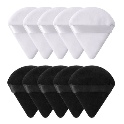 10/20PCS Triangle Velvet Powder Puffs – Mini Face Makeup Sponges, Washable & Lightweight Cosmetic Tools