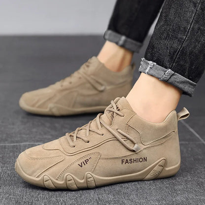 2024 Men’s Spring Ankle Boots – Casual Lace-Up Khaki Sneakers, Non-Slip Work Shoes & Loafers
