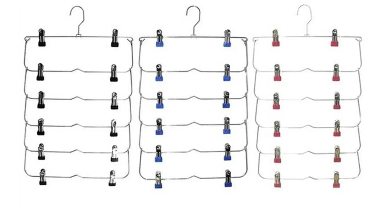 Multi-Functional Folding Multi-Layer Pants Rack – Anti-Slip Seamless Wardrobe Hanger for Home Storage