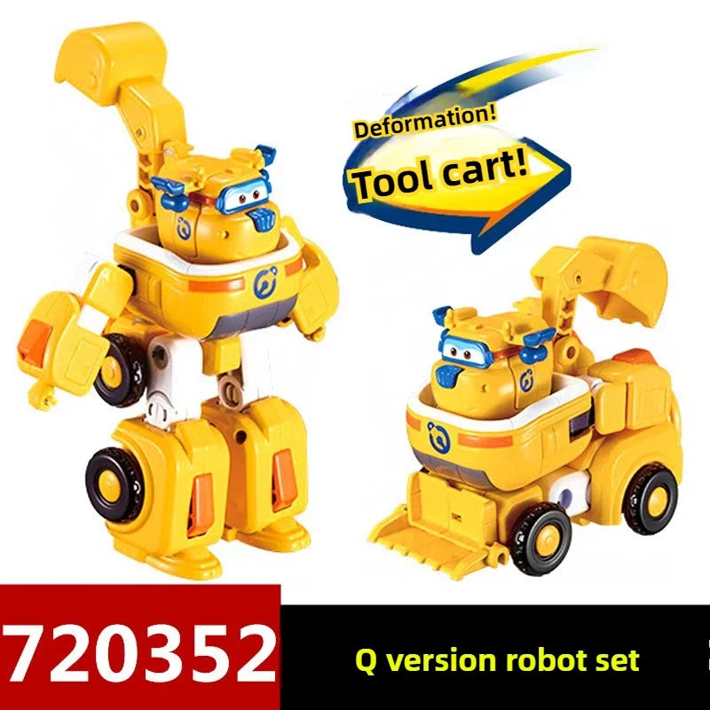 Auldey Super Wings Q Bao Police Transforming Robot Figure - Rescue Fire Truck Action Toy for Kids