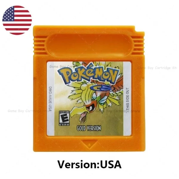 GBC Pokémon Game Cartridge Bundle – Red, Blue, Crystal, Gold, Silver, Yellow & Green, Multi-Language