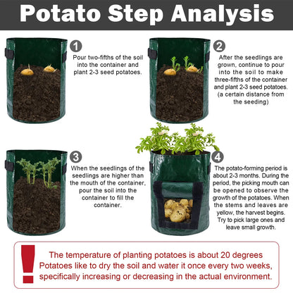 Potato Grow Bags – 3/5/10 Gallon Gardening Planter Bags for Potatoes, Tomatoes, Carrots & Vegetables