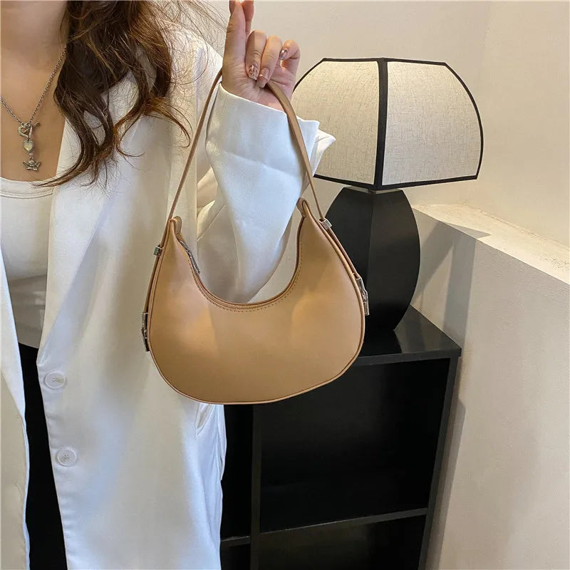 Fashion Luxury PU Leather Hobo Shoulder Bag – Small Clutch Handbag, Underarm Purse, Travel Tote for Women