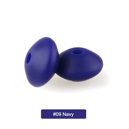 100/50/20Pcs Silicone Lentil Beads - 12mm BPA Free Loose Spacer Beads for DIY Jewelry Making Bracelets Necklaces Keychains