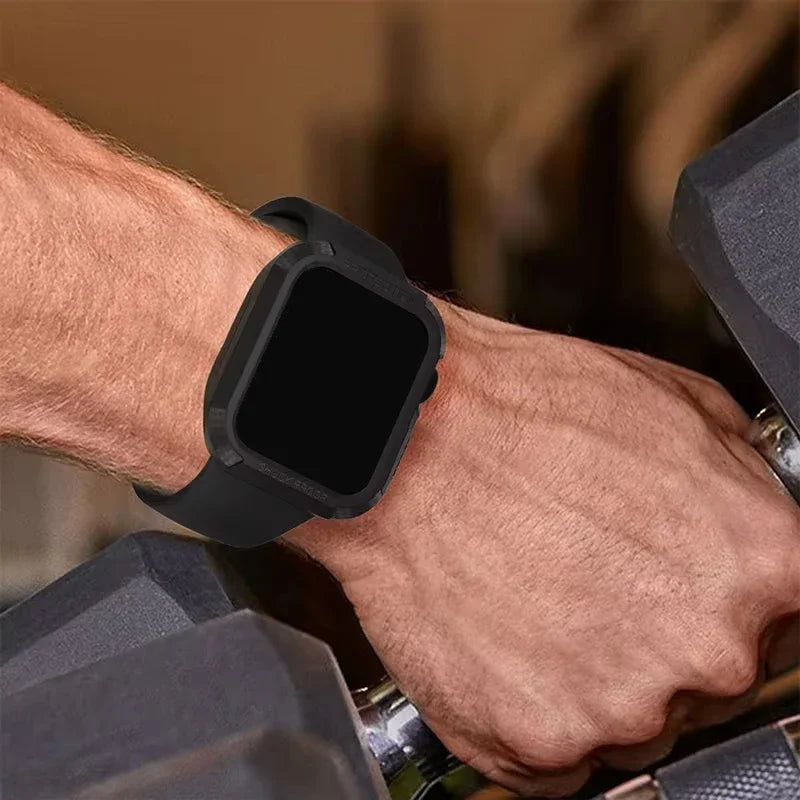 Rugged TPU Protective Case & Screen Protector for Apple Watch Series 5-9 & SE – 38mm-45mm iWatch Cover