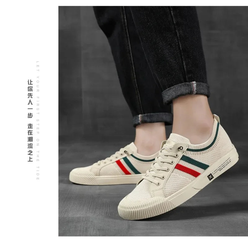 Luxury Men's Casual Sneakers – Fashionable Breathable Mesh Walking Loafers, Outdoor Flats Zapatos Para Hombres
