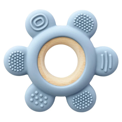 Baby Silicone Teether Necklace - Rudder Shape BPA Free Sensory Chewing Toy for Infant Teething Relief