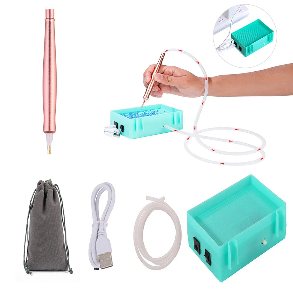 DIY Electric Diamond Painting Pen Set — Portable USB Vacuum Suction Kit