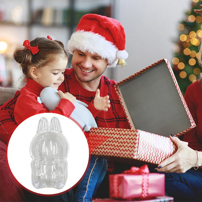Labubu Transparent Protective Cover for Elf Doll - Cute Monster Toy Storage & Display Case for Party Plushies