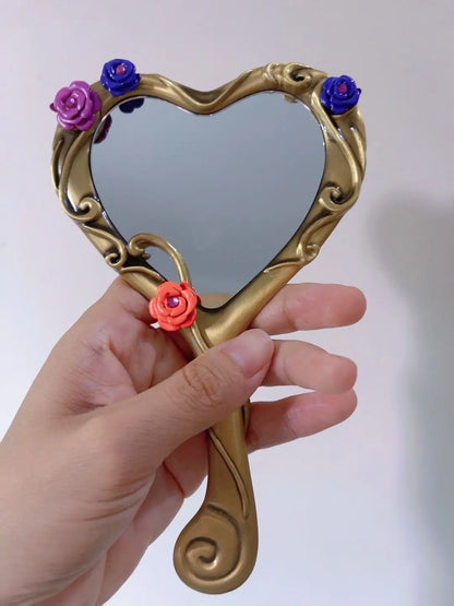 Flower Mirror Retro Handheld – Cosmetic & Cosplay Prop, Daily Accessory, Student Decor & Birthday Gift