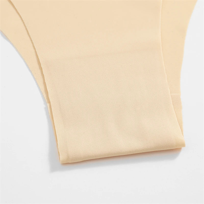 3Pcs Ultra-Thin Seamless Silk Women’s Panties – Sexy Low-Waist Stretch Bikini Briefs, XS-XXL