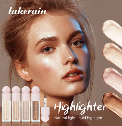 4-Color Liquid Face Highlighter — Bronzer & Contour Shimmer Makeup