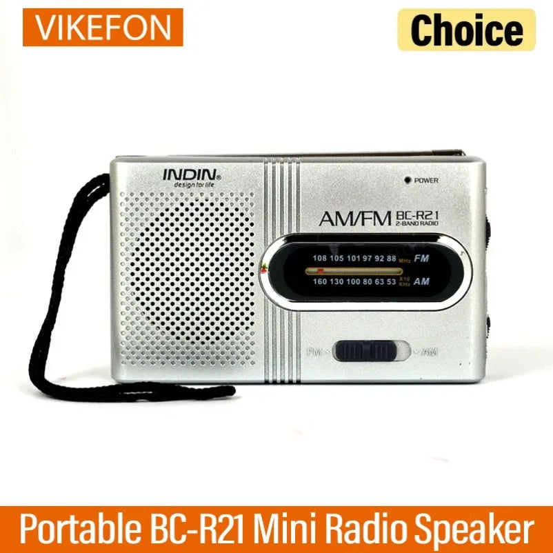 BC-R21/961/962 Mini Portable AM/FM Radio — Battery Operated with Best Reception, Long-Lasting Sound for Running, Walking & Home