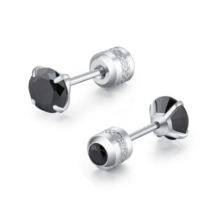 Medical Stainless Steel Zircon Ear Stud Earrings – Hypoallergenic Crystal Cartilage & Tragus Piercing Jewelry with Screw Back