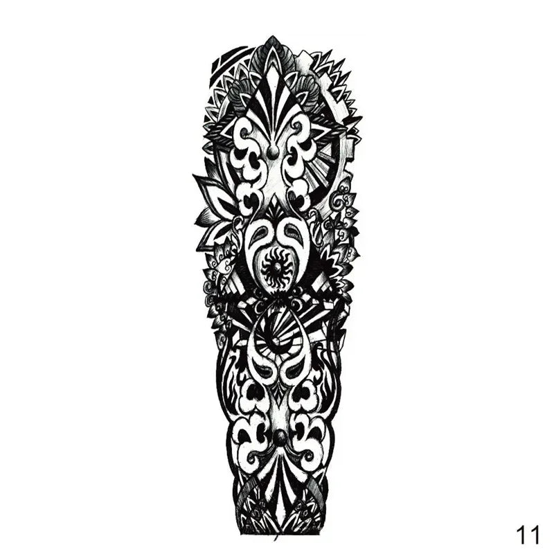 16 Designs Full Arm Temporary Tattoo Sleeves - Waterproof Body Art Stickers for Men & Women Fashion Style