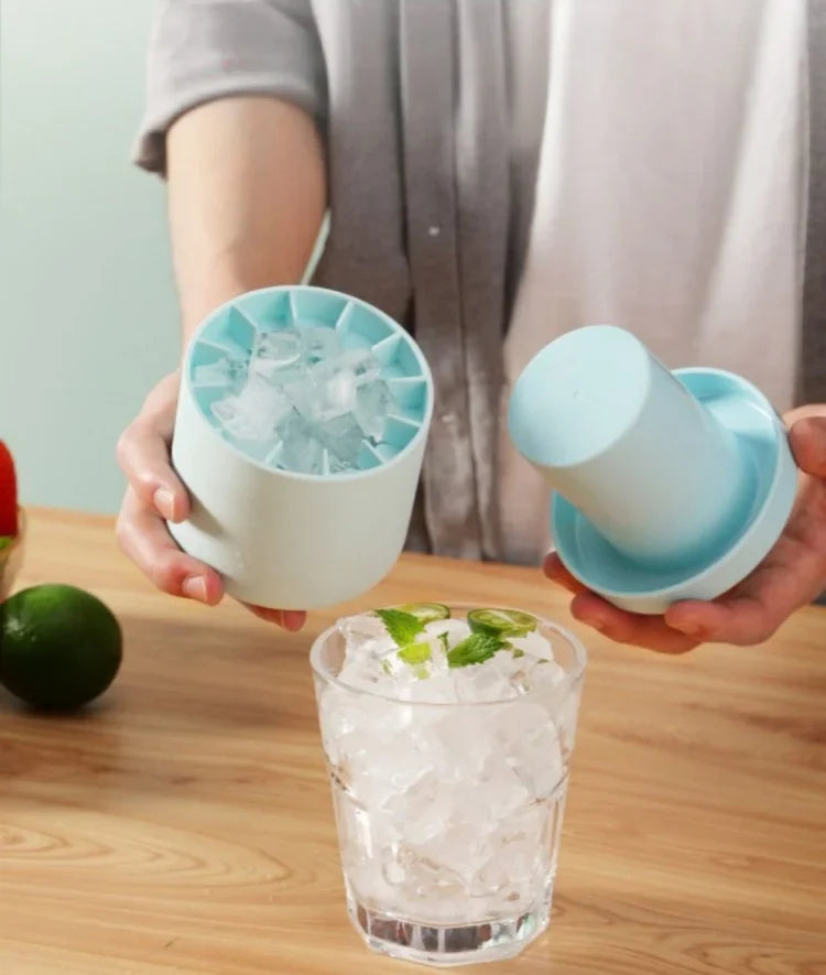 Mini Silicone Ice Cube Mold – Round Ice Bucket & DIY Ice Storage Box for Refrigerator, Creative Barware Tool