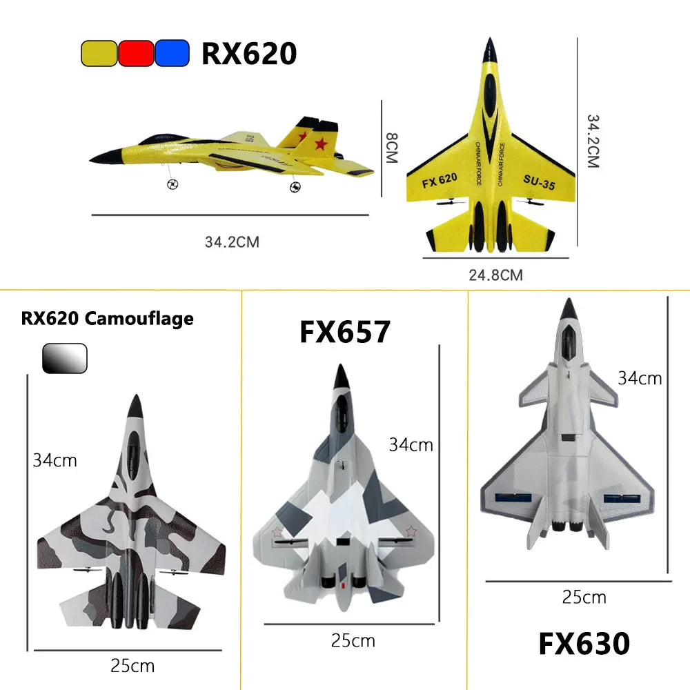 RC SU-35 Foam Fighter Jet – 2.4G Remote Control Glider Airplane Toy for Kids & Boys