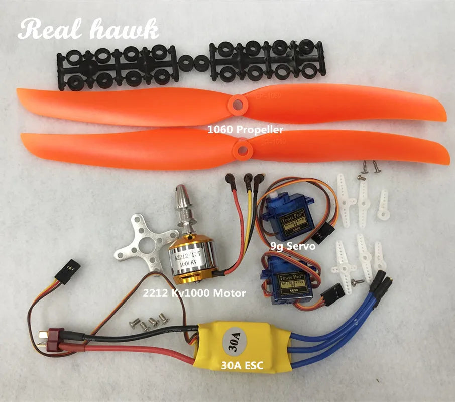 2212 A2212 1000KV Brushless Motor Kit – 30A ESC, Motor Mount, 1060 Propeller & SG90 9G Micro Servo for RC Plane & Helicopter