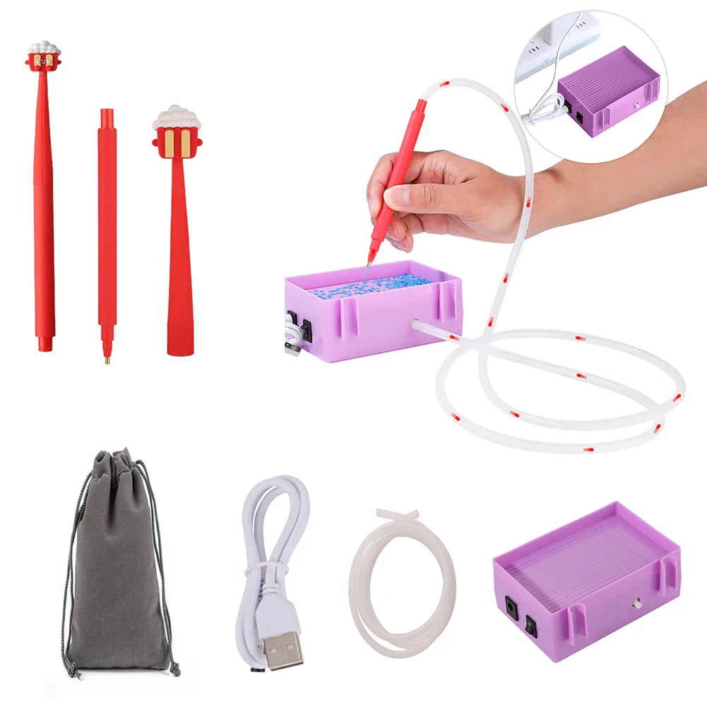 DIY Electric Diamond Painting Pen Set — Portable USB Vacuum Suction Kit
