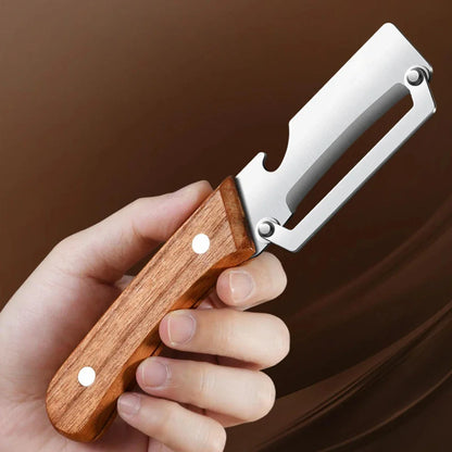 Stainless Steel Vegetable Peeler with Wooden Handle – Durable Fruit & Veg Slicer Tool for Smooth Peeling