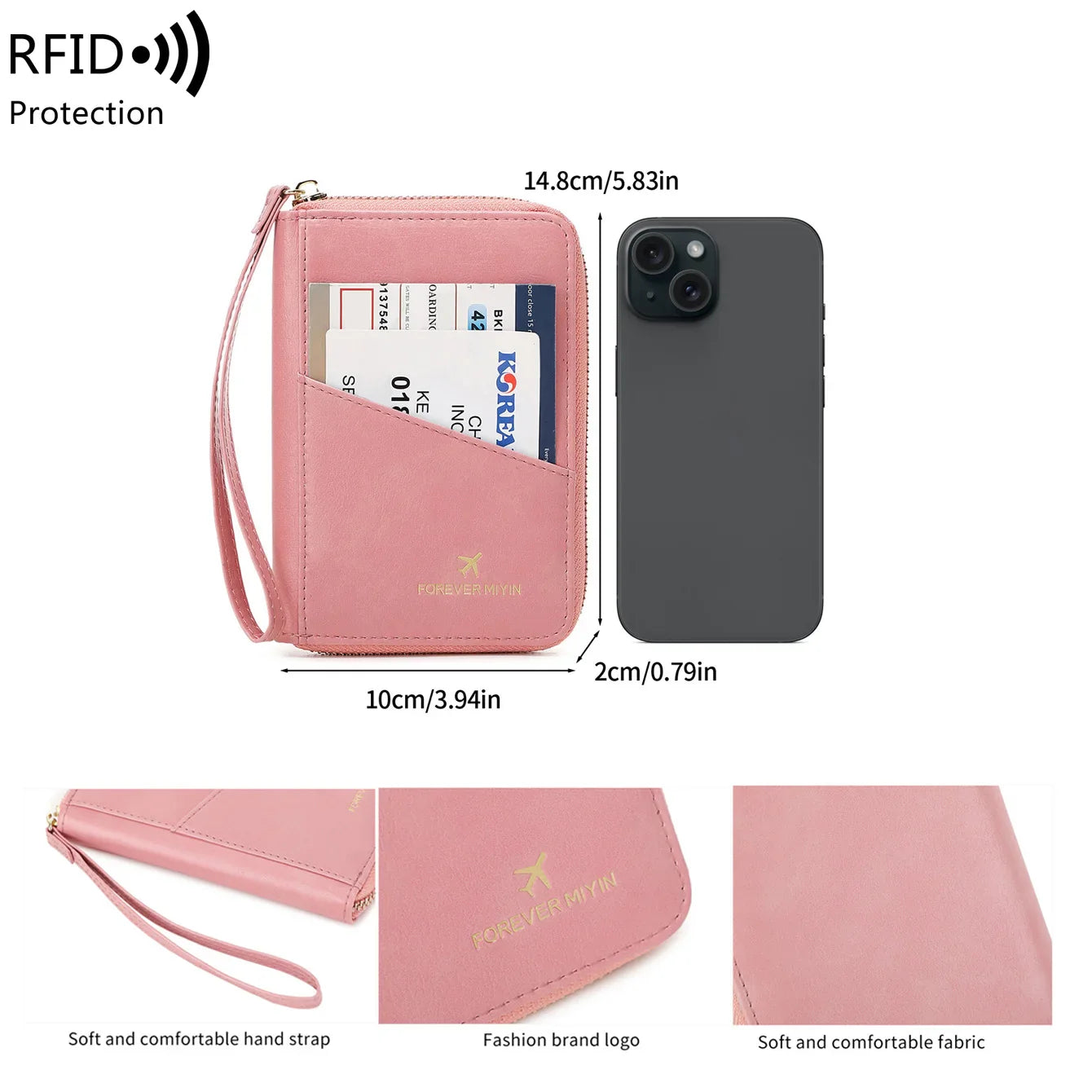 New Retro RFID PU Leather Passport Bag – Fashionable Multifunctional Passport Cover & Travel Clip for Men & Women