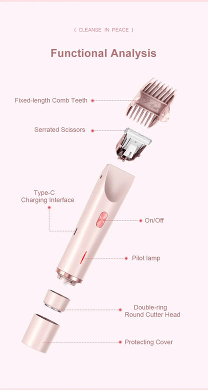Electric Razor for Women – Painless Facial Epilator & Body Hair Trimmer for Mustache, Legs, Bikini, and More
