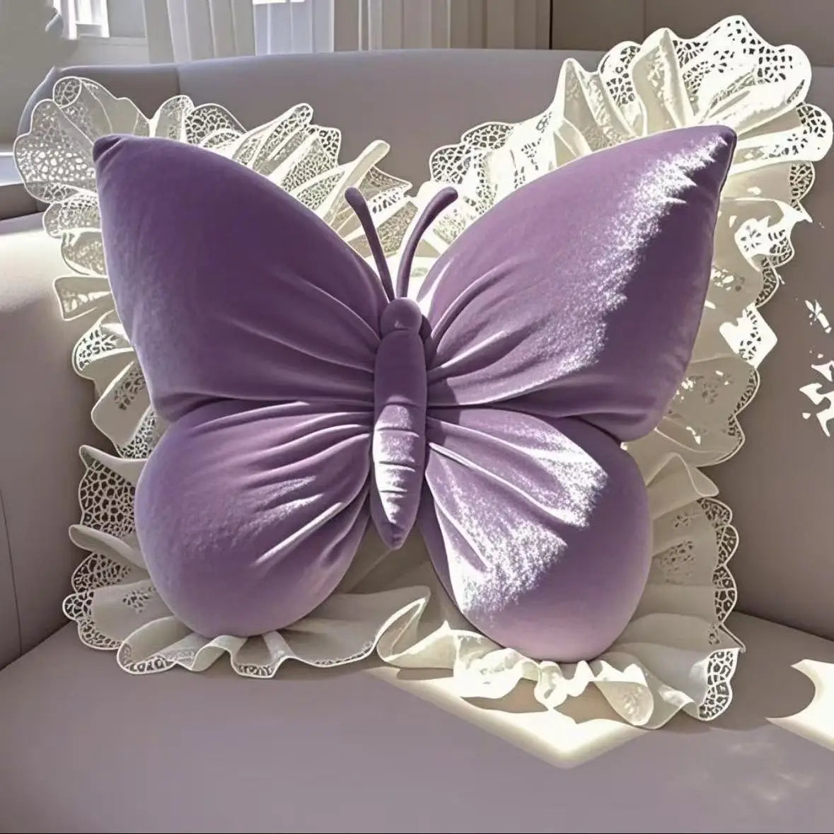 Princess Butterfly Decorative Pillow – Bow Sofa & Bedroom Cushion for Living Room and Car Home Decor