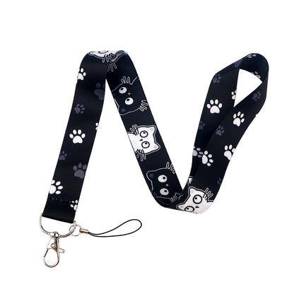 Kawaii Cat Paw Credential Holder Lanyard – Cute Neck Strap for Keys, ID Cards & Phone Accessories