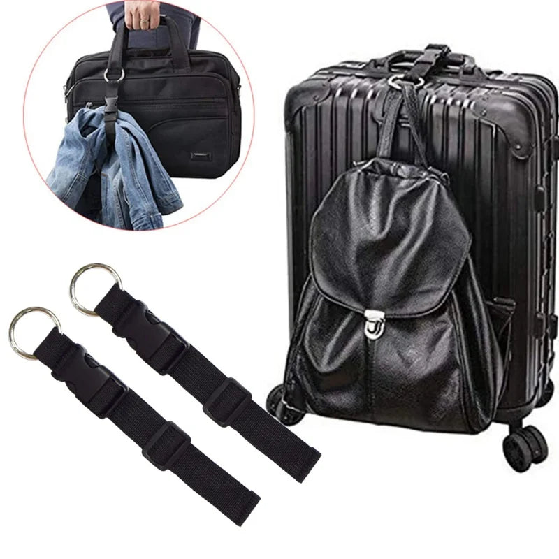 Travel Luggage & Backpack Strap — Portable Adjustable Strap with Release Buckle, Add-A-Bag Belt Holder