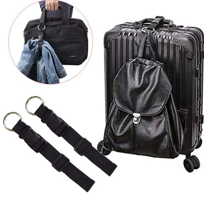 Travel Luggage & Backpack Strap — Portable Adjustable Strap with Release Buckle, Add-A-Bag Belt Holder