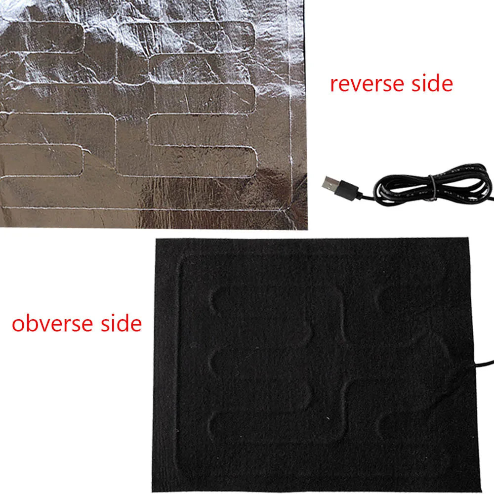 USB Heating Pad - Folding Heated Sheet for Car Seat, Waterproof Seat Warmer for Pets, Reptiles, and Animals - Winter Warm Heater Mat