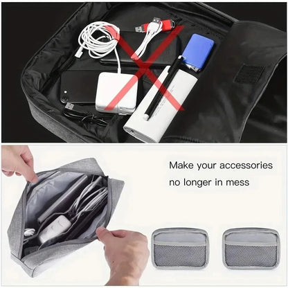 Digital Portable Organizer Case – Travel Storage Bag for Headphones, Chargers, USB Cables & Accessories