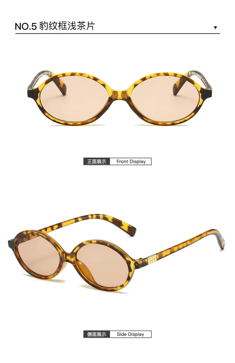 Women's Oval Sunglasses – Retro Small Frame UV400 Clear Lens Fashion Eyewear