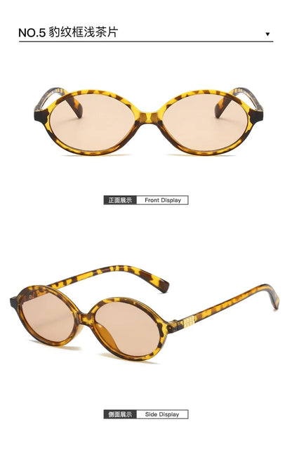 Women's Oval Sunglasses – Retro Small Frame UV400 Clear Lens Fashion Eyewear