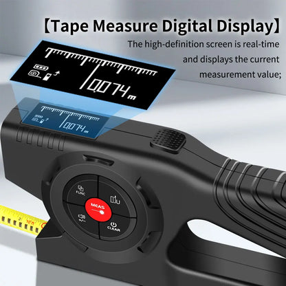 3-in-1 120M Laser Rangefinder Tape Measure – LCD Backlight Digital Distance Meter Ruler for Construction & Building Measurement