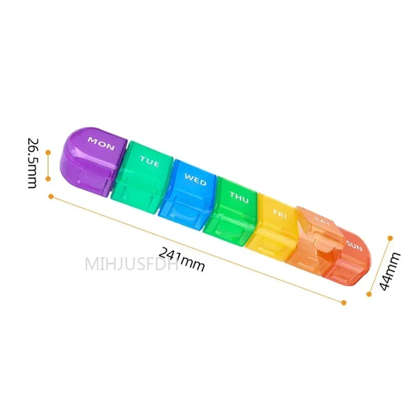 7-Day Weekly Pillbox Organizer – Tablet Holder & Medicine Storage Case for Capsules and Pills