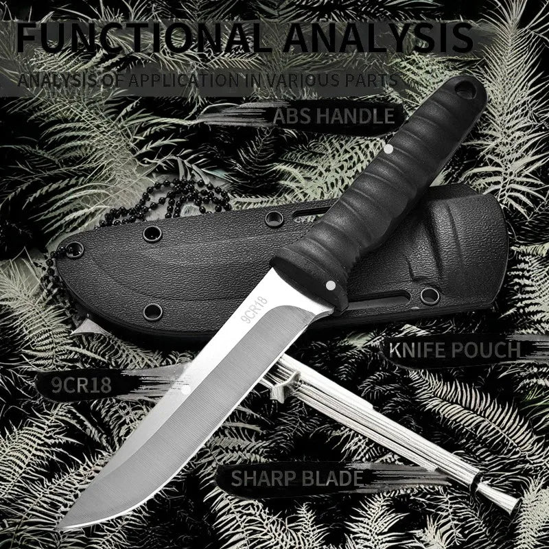 5Cr15Mov Stainless Steel Meat Cleaver & Boning Knife – Sharp Fishing Knife with Holster, Multifunctional Vegetable Peeler