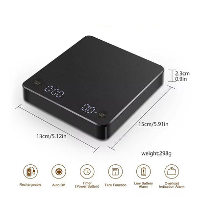 Nano Coffee Scale with Timer – Mini Espresso Scale with Auto Tare and Silicone Protective Cover