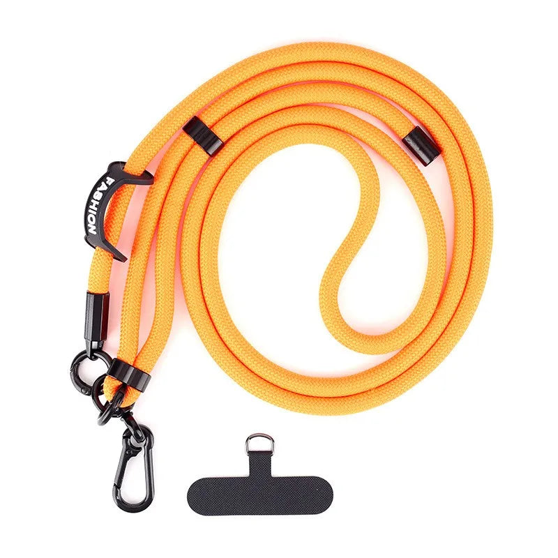 Adjustable Mobile Phone Strap Lanyard — Crossbody Neck Rope with Patch for iPhone & Cell Phone Hanging Cord
