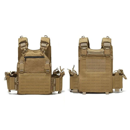 New Combat Vest 6094 – Lightweight Quick Release Laser Cut Tactical Gear for Hunting, Black Tactical Vest