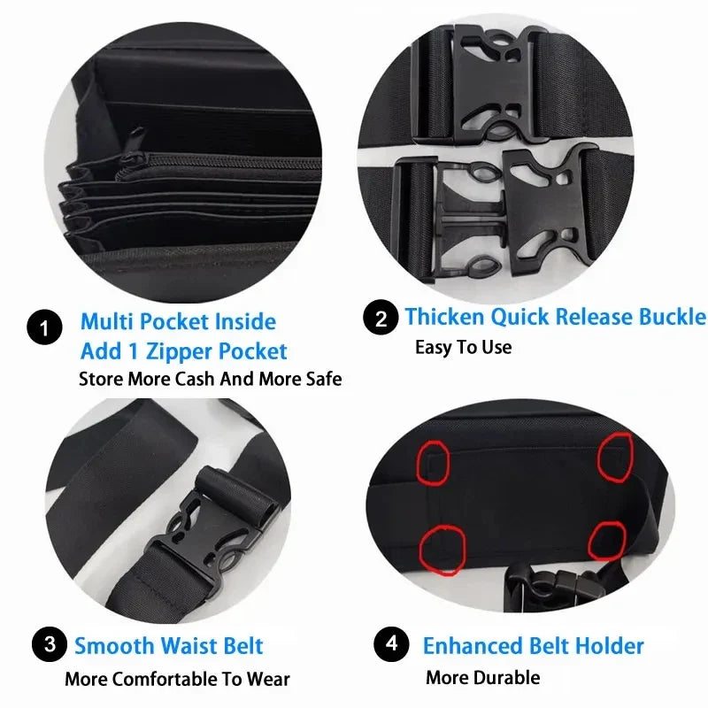 Creative Portable Coin Storage Wallet – Multi-Pocket Euro Coin Holder & Cash Fanny Pack with 8 Slots