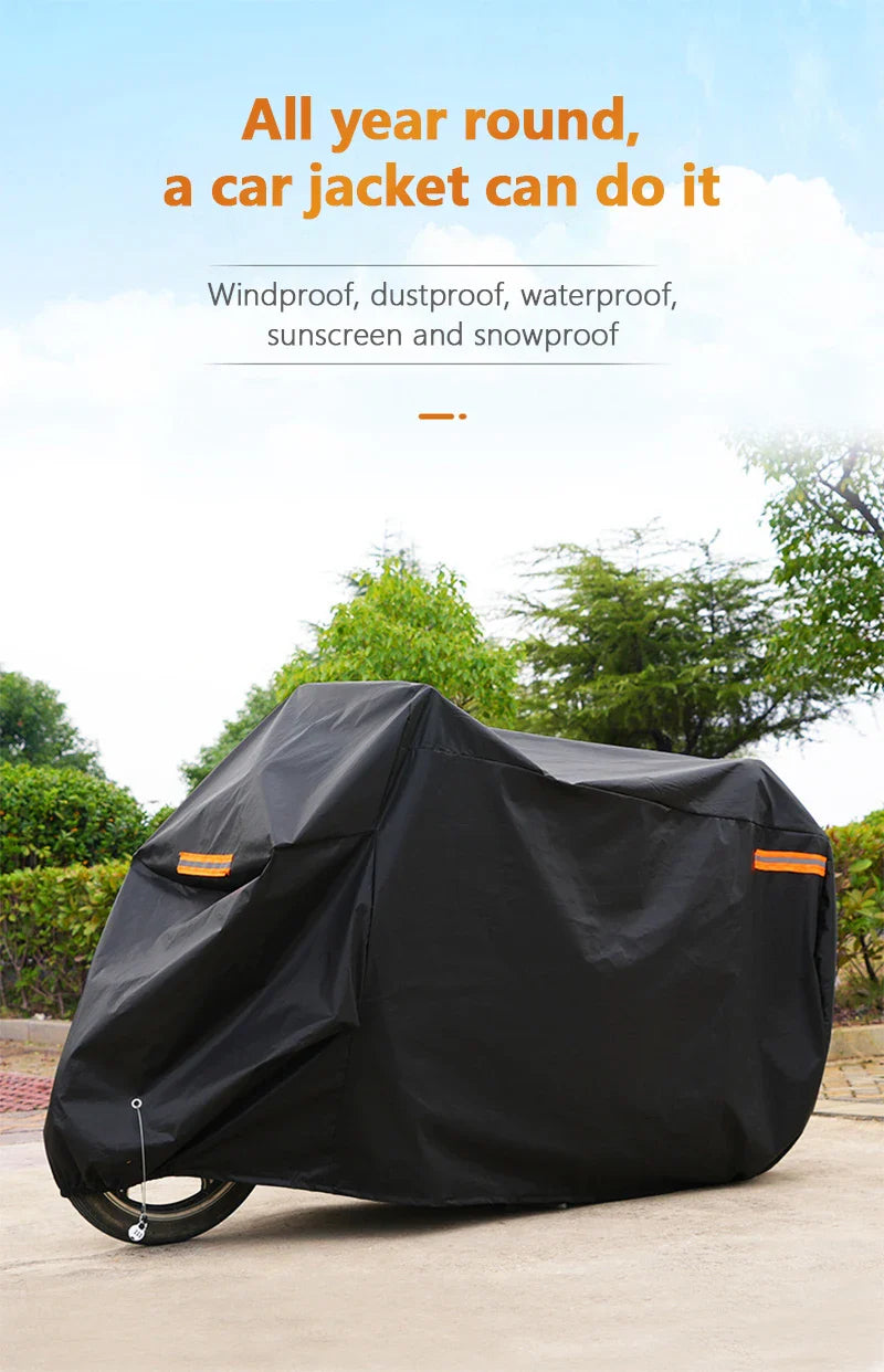 Thick Oxford Motorcycle Waterproof Cover – Universal Outdoor Dustproof, Rainproof, Sunshade & UV Protective Motorbike Cover