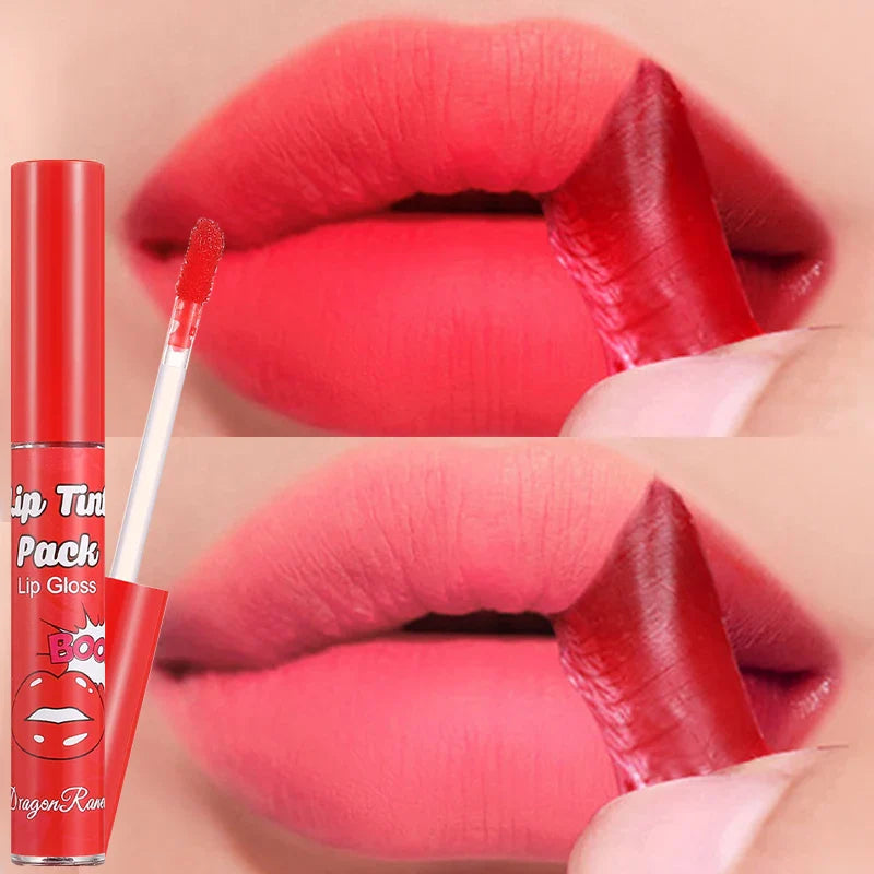 Peel-Off Waterproof Lip Gloss & Lip Stain – Long Lasting Non-Stick Matte Liquid Lipstick, Rose Tint Tattoo Effect Makeup for Bold Color Lips